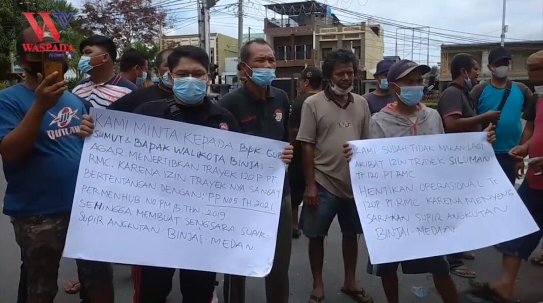 Trayek 120 Tanpa Izin Supir Angkot Demo Walikota Binjai